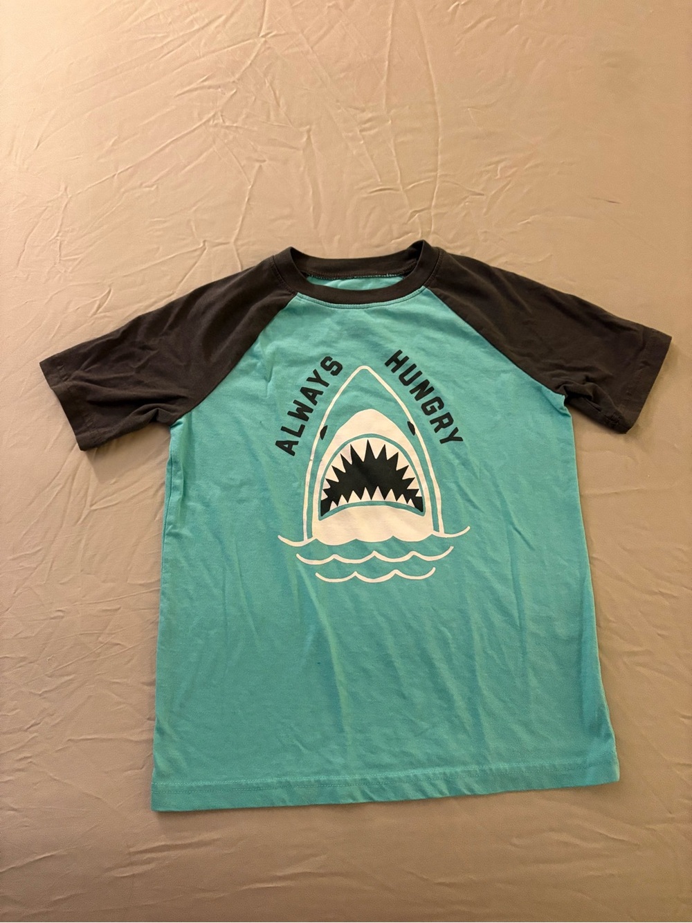 jumping beans Aqua & Black Crew Neck Tee - Logo Print